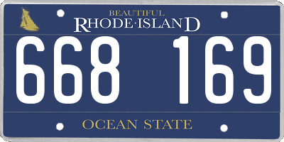 RI license plate 668169
