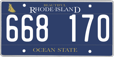 RI license plate 668170