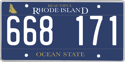 RI license plate 668171