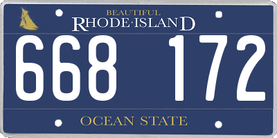 RI license plate 668172