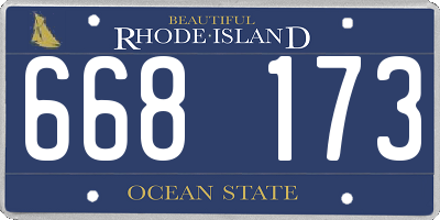 RI license plate 668173
