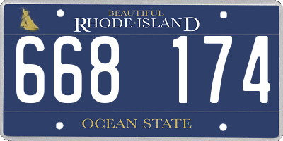 RI license plate 668174