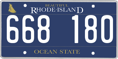 RI license plate 668180