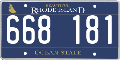 RI license plate 668181