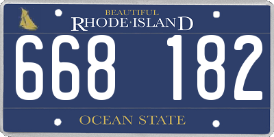 RI license plate 668182
