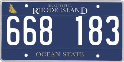 RI license plate 668183