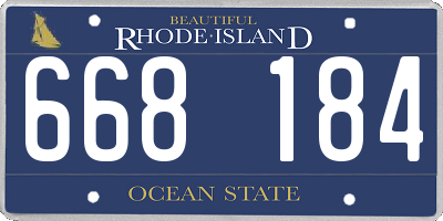 RI license plate 668184