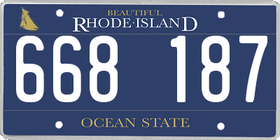 RI license plate 668187