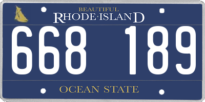 RI license plate 668189