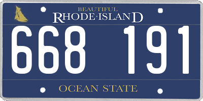 RI license plate 668191