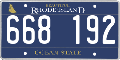 RI license plate 668192