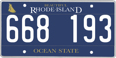 RI license plate 668193