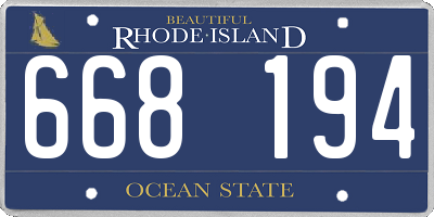 RI license plate 668194