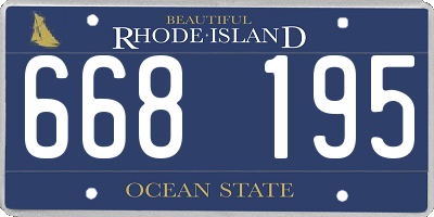 RI license plate 668195