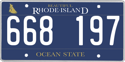 RI license plate 668197