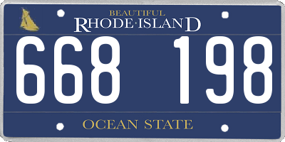 RI license plate 668198