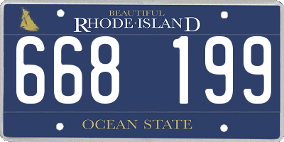RI license plate 668199