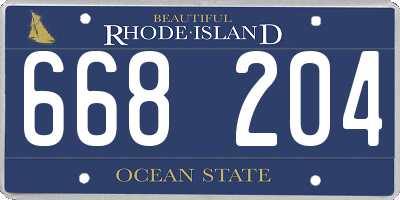 RI license plate 668204
