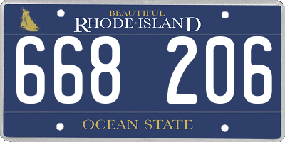 RI license plate 668206