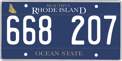 RI license plate 668207