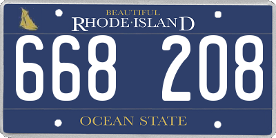 RI license plate 668208
