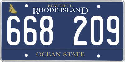 RI license plate 668209