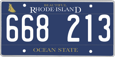 RI license plate 668213