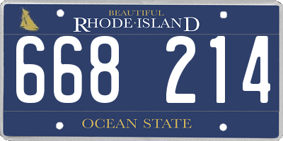 RI license plate 668214