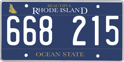 RI license plate 668215