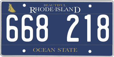 RI license plate 668218