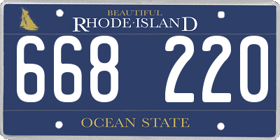 RI license plate 668220