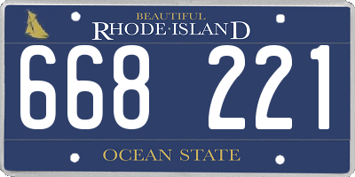 RI license plate 668221