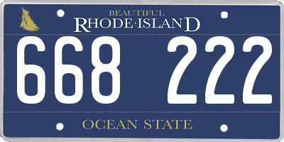 RI license plate 668222