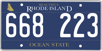 RI license plate 668223