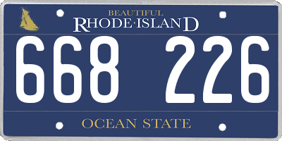 RI license plate 668226