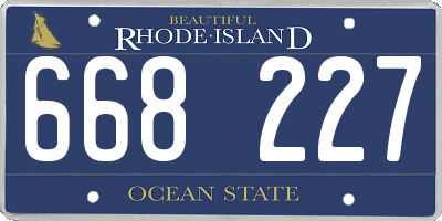RI license plate 668227
