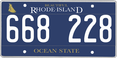 RI license plate 668228