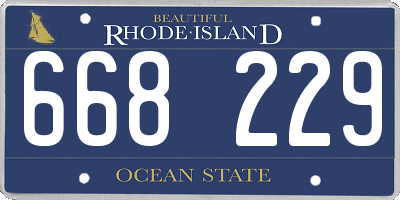 RI license plate 668229