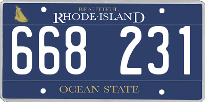 RI license plate 668231