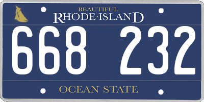 RI license plate 668232