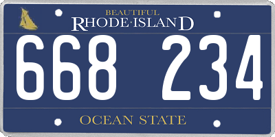 RI license plate 668234