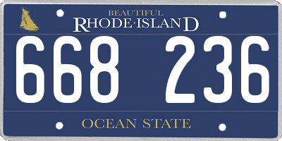 RI license plate 668236