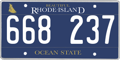 RI license plate 668237