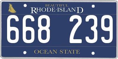 RI license plate 668239