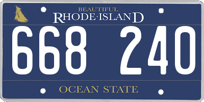 RI license plate 668240