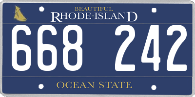 RI license plate 668242