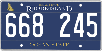 RI license plate 668245