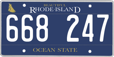 RI license plate 668247