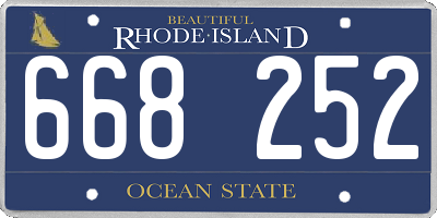 RI license plate 668252