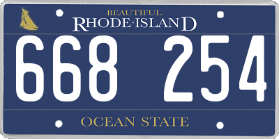 RI license plate 668254
